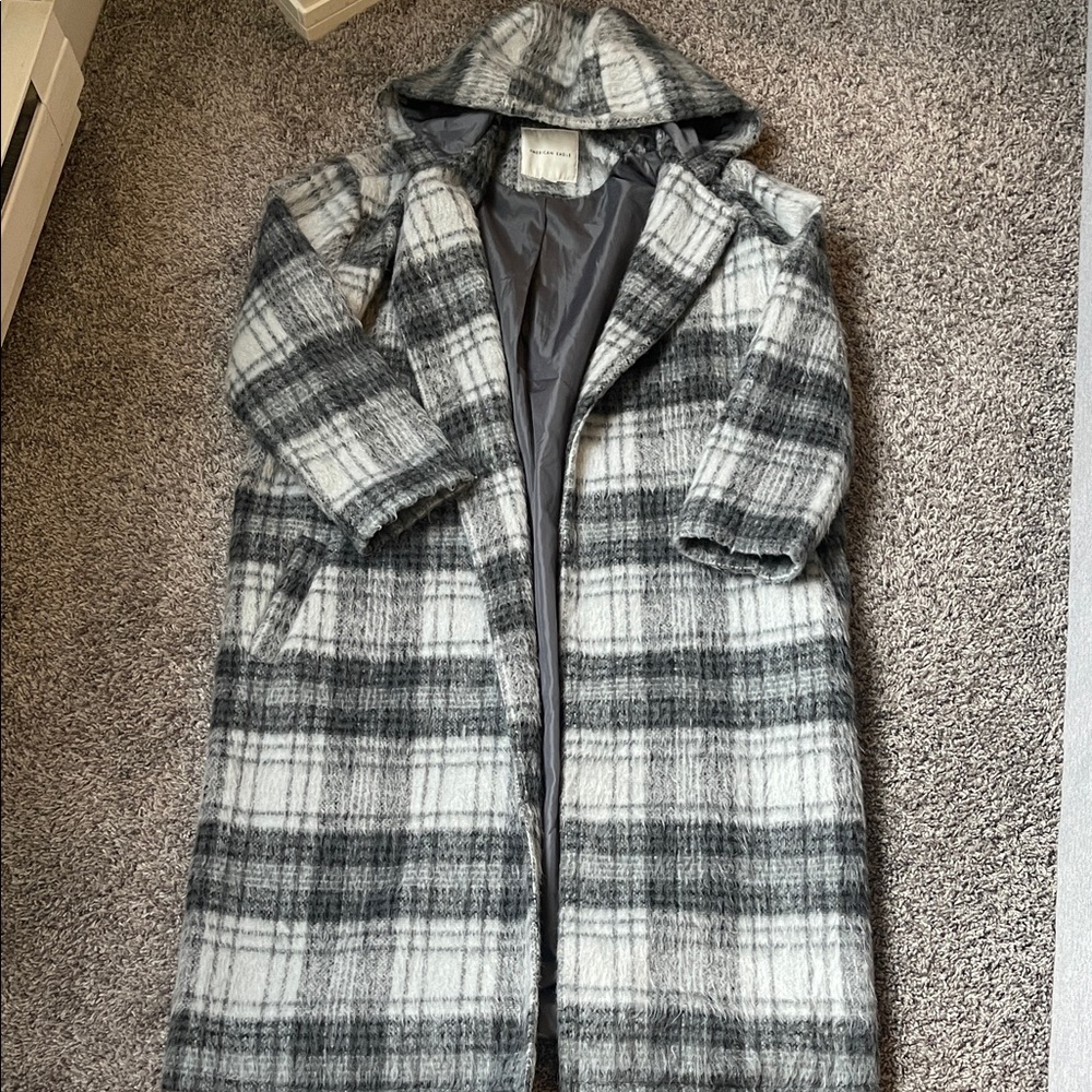 American Eagle Outfitters Fuzzy Gray Jacket